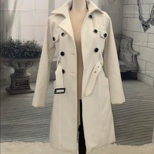Long Cream/Off White Trench Coat